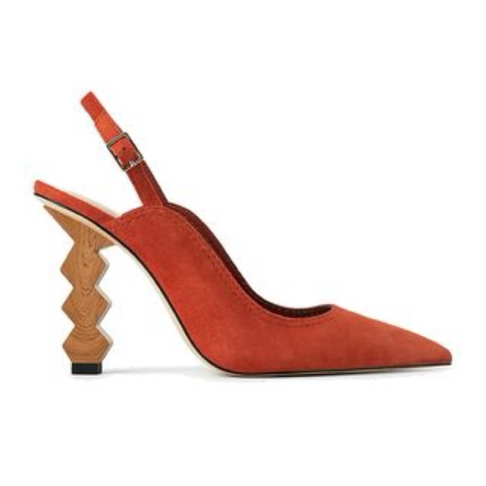 Elegant Orange Slingback Heels